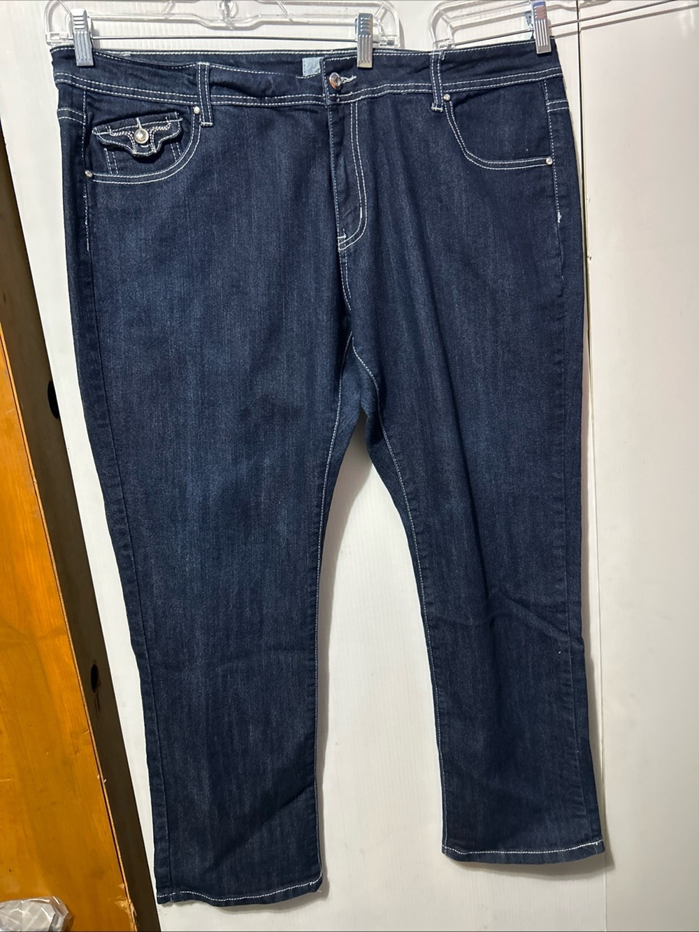 Women's Straight Leg Dark Blue Jeans